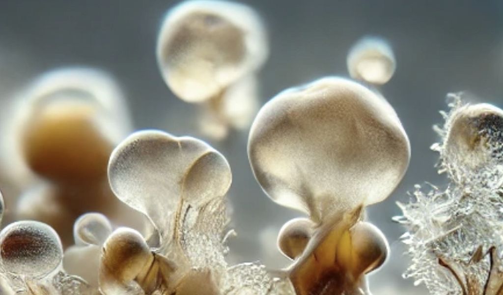 A 10x microscopic view of blurry trichome